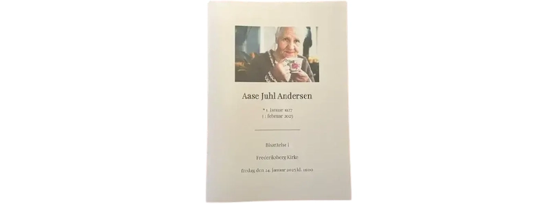 Salmehæfte eller sanghæfte med eget foto eller motiv til afskedsceremoni