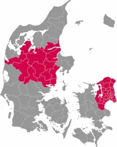 Dækningsområde for bedemand vist på kort